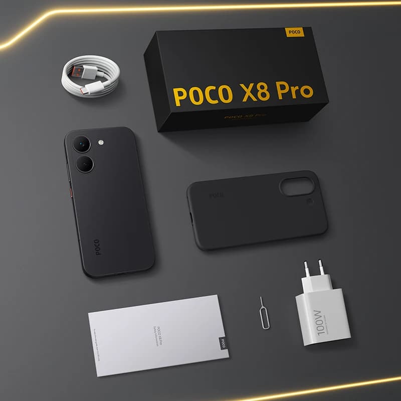 هاتف شاومي POCO X8 Pro نسخة عالمية بشاشة 6.59 بوصة 1.5K بمعدل تحديث 120Hz AMOLED وكاميرا 50 ميجابكسل ومعالج Dimensity 8500-Ultra وبطارية 6500 مللي أمبير - 6