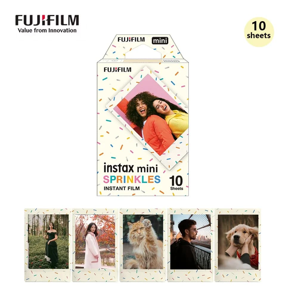 10-50 Sheets Fujifilm Instax Mini Film SPRINKLES Exposures Papers Color Design for Fuji  mini 12 Film Camera 11/40/9/8/7/70/90 - 2