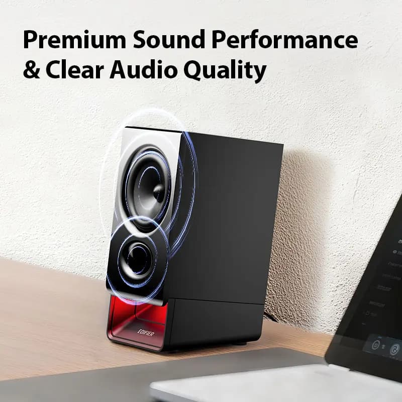Edifier R20BT USB-Powered Speaker Bluetooth 6.0 Computer Speakers With Light Effects USB-C AUX Inputs - 2