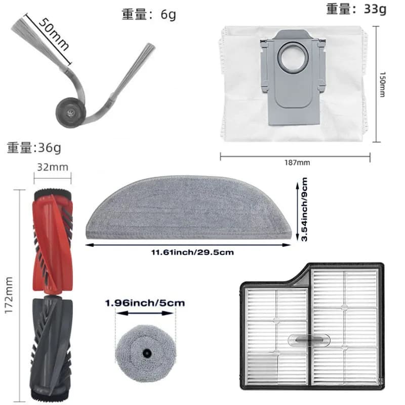 Accessories Roborock Saros 10 robot vacuum cleaner Parts Main Roller Side Brush Hepa Filter Mop Cloth Dust Bag - 4