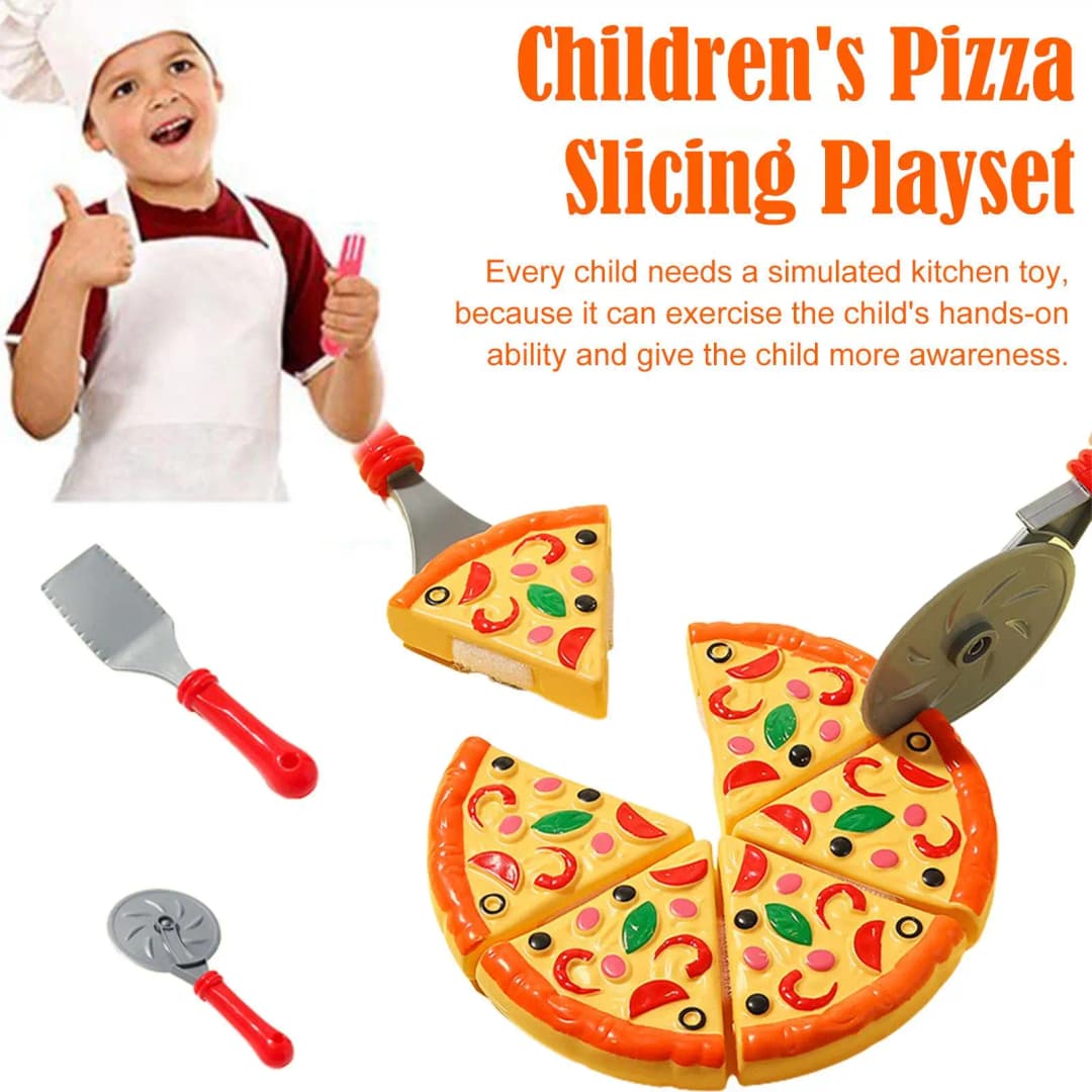 Kids Pizza Cutting Toy Simulation Plastic Pizza Dinette Child Toy Kitchen Pretend Play Food Cooking Kitchen Toys for Girls Kids - 4