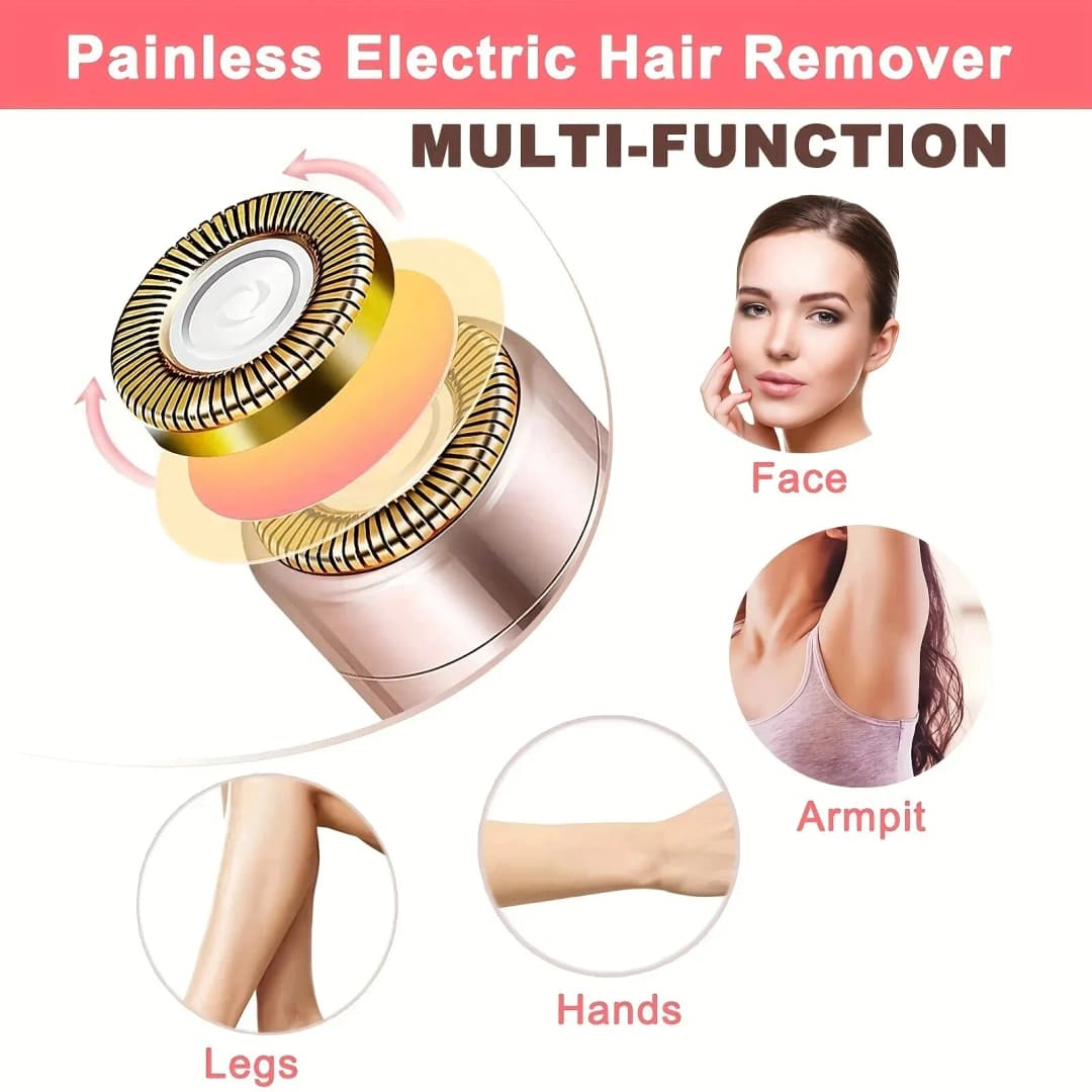 مزيل شعر كهربائي محمول على شكل أحمر شفاه للنساء، إزالة شعر الوجه بدون ألم وفعالة، أداة حلاقة منزلية - 2