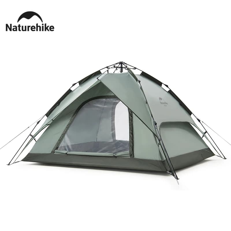 خيمة تخييم أوتوماتيكية من Naturehike، خيمة سقف مقاومة للماء بلمسة واحدة، خيمة ببابين لثلاثة أشخاص، خيمة شاطئ وصيد خارجية
