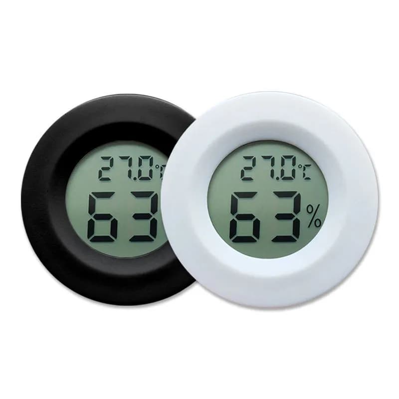2/4 Pcs Mini Hygrometer Thermometer Fahrenheit or Celsius Meter Digital LCD Monitor Indoor Room Round Humidity Temperature Gauge - 3