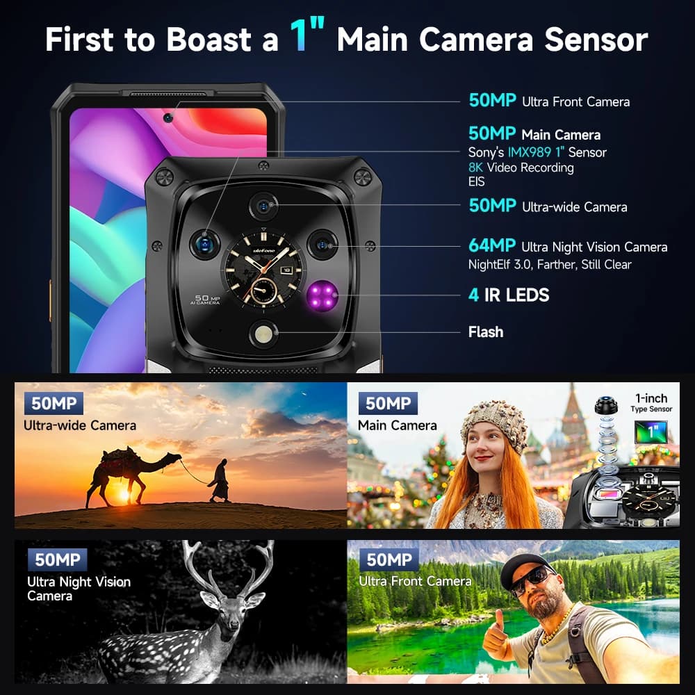 【عرض عالمي】 هاتف Ulefone Armor 28 Ultra 5G AI متين بسعة تخزين 1 تيرابايت وذاكرة 32 جيجابايت وشاشة AMOLED مقاس 6.67 بوصة وبطارية 10600 مللي أمبير بنظام أندرويد - 5