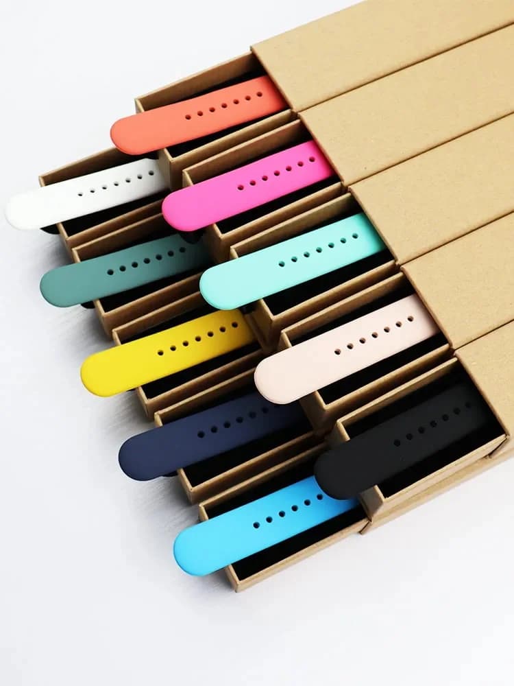 حزام سيليكون لشريط التفاح ، كوريا مطاطي ، سلسلة iWatch 9 ، 8 ، 7 ، 6 ، 3 ، SE ، Ultra 2 ، 44 ، 40 ، 49 ، 45 ، 41 ، 42 ، 38