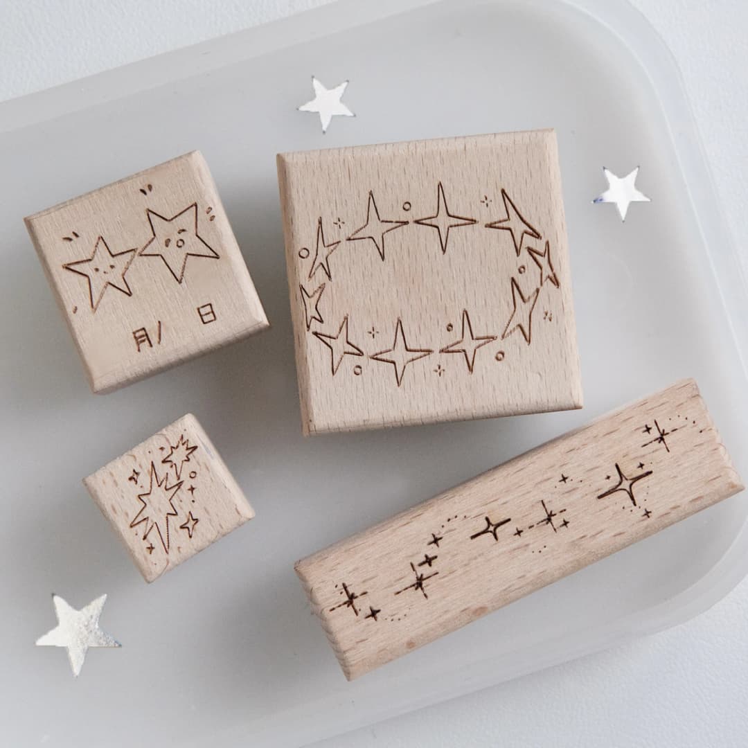 Creative Cute Lucky Star Stamps for Scrapbooking And Crafting DIY Wood Seal Paper Card Decorations Journal Craft Supplies - 2
