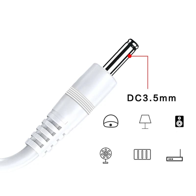 1Pc Power Cable USB to DC 3.5 X 1.35mm Straight Jack Charger Adapter Connector Cable for Router TV Box Table Lamp - 4