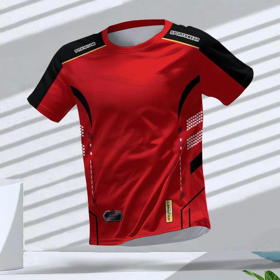 Men's T-shirts Sport Running T-shirt Men Quick-drying Breathable Short Sleeve Round Neck Gym top Outdoor Workout Men Clothing - 5