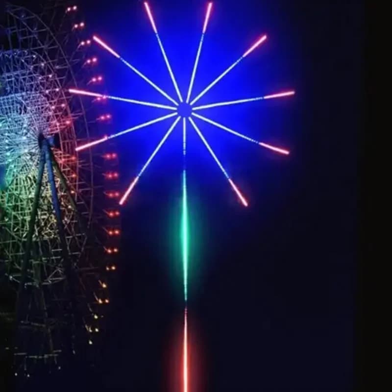 شريط إضاءة LED 5V RGB على شكل ألعاب نارية مع بلوتوث وتحكم عن بعد 24 مفتاح USB WS2812 مصباح ذكي متغير الألوان متزامن مع الموسيقى لإضاءة الديكور المنزلي - 6