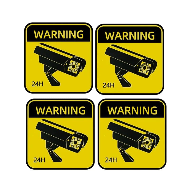 CCTV مقاوم للماء واقية من الشمس علامات التحذير سيارة ملصق فيديو مراقبة إنذار ملصقات اكسسوارات السيارات التصميم 5 سنتيمتر * 5 سنتيمتر - 4