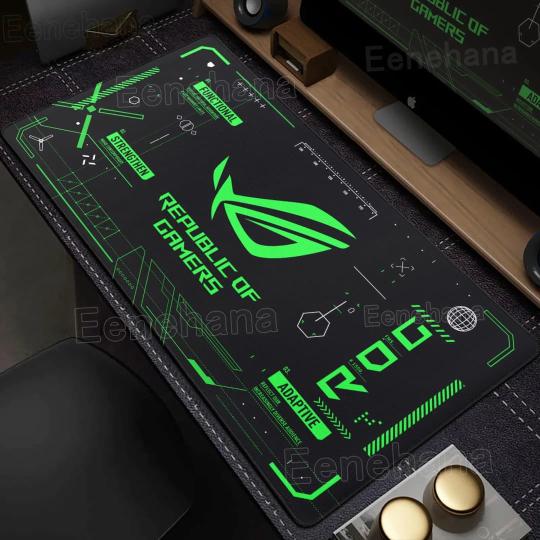 حصيرة ألعاب HD من ASUS، حصيرة ماوس كبيرة بتصميم ROG، حصيرة كمبيوتر شخصية XXL مقاومة للانزلاق، إكسسوارات مكتبية داخلية، هدية مثالية - 3