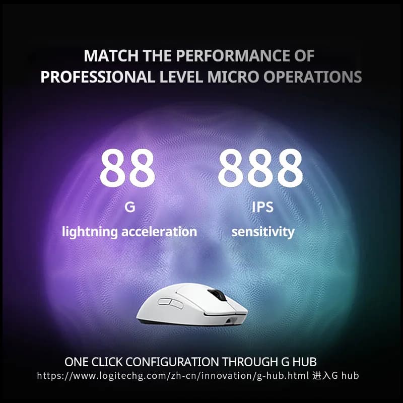 ماوس الألعاب اللاسلكي لوجيتك G PRO X سوبرلايت 2 SE، مستشعر HERO 2، 44000DPI، 888IPS، G Hub، واجهة Type-C - 2