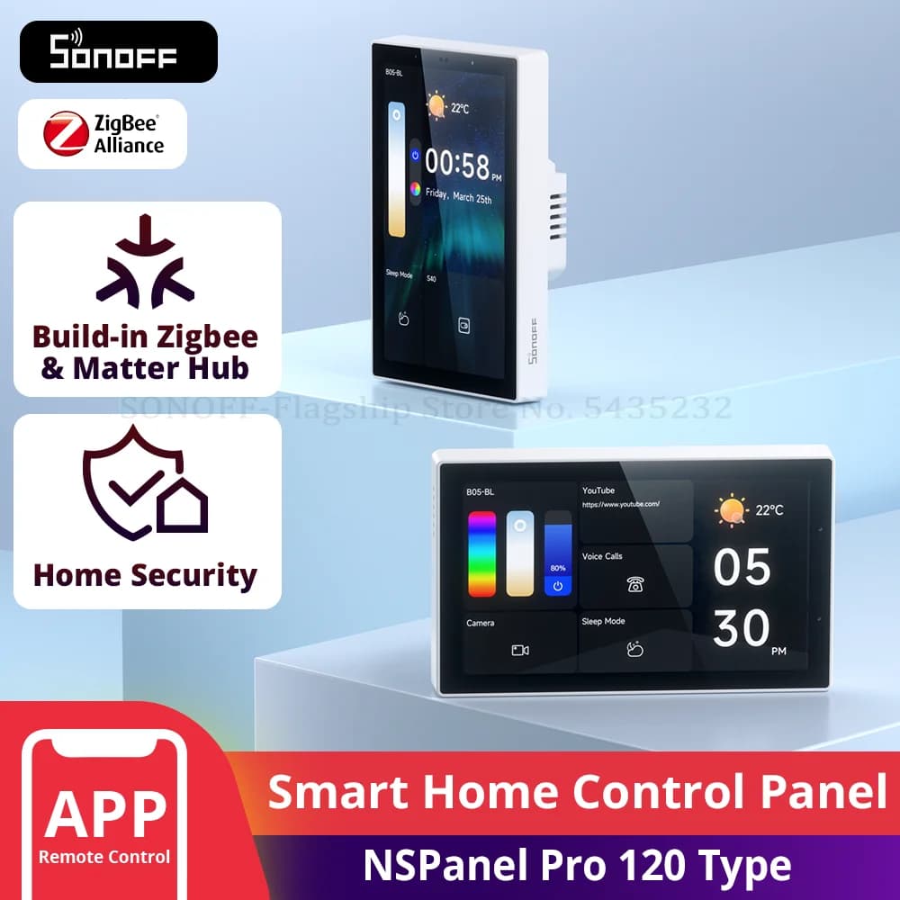 سونوف NSPanel Pro نوع 120 لوحة تحكم منزلية ذكية استهلاك الطاقة وحدة مفتاح DIY يدعم أجهزة سونوف