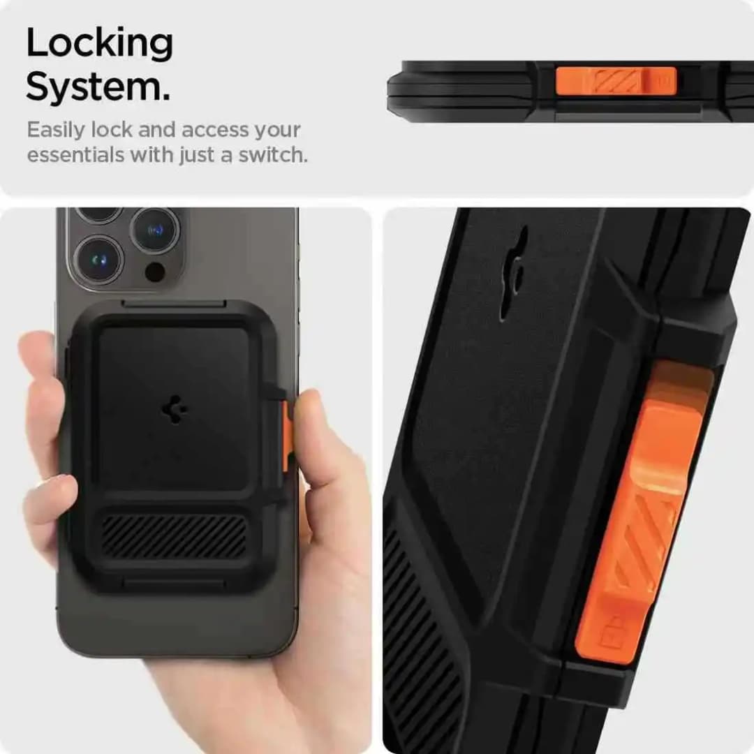 قفل انزلاق Spigen لمحفظة MagSafe حامل بطاقات مغناطيسي متين لهاتف iPhone 17 16 15 Pixel 10 Series يتسع لـ 6 بطاقات - 5