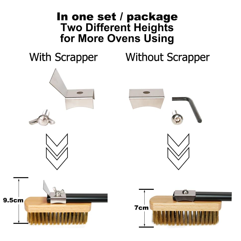 SHANGPEIXUAN Professional Pizza Oven Copper Brush Scraper Household Grill Brass Cleaning Brush with 21 inch Aluminium Handle - 6