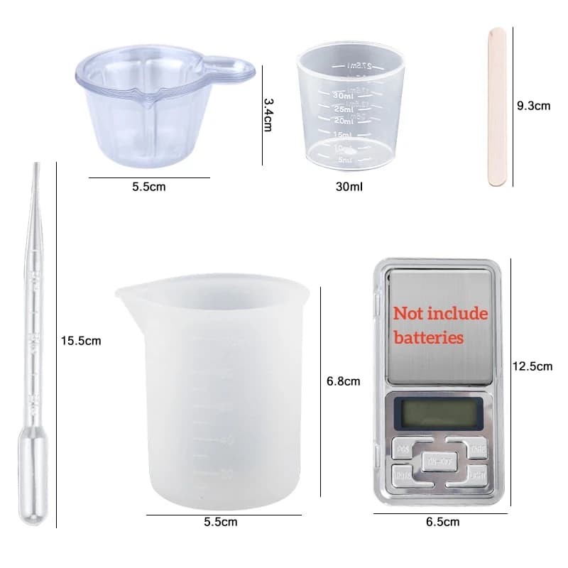 Epoxy Resin Kit Crystal Clear Easy Mix 3:1 AB Resin with Sticks,Graduated Cups and Gloves for Jewelry Making DIY Art Crafts - 3