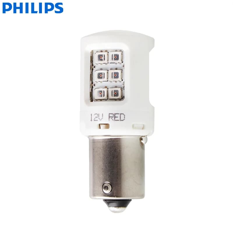مصابيح إشارة انعطاف LED من فيليبس، P21W، S25، BA15s، لون أحمر، مصابيح خلفية، مصابيح توقف فرامل، 11498ULRX2، زوج - 4
