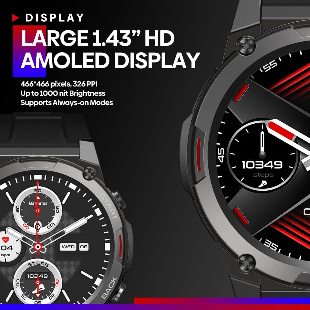 [2023 World Premiere]Zeblaze Vibe 7 Pro Smart Watch 1.43'' AMOLED Display Hi-Fi Phone Calls Military-grade Toughness - 3