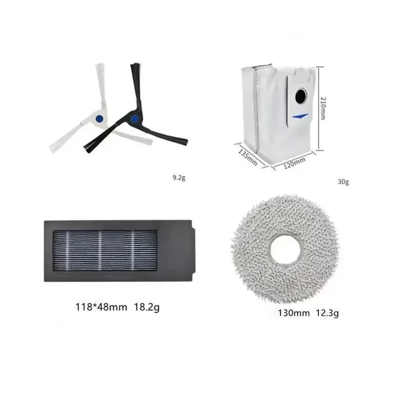 إكسسوارات مكنسة روبوت Ecovacs Deebot X2 Omni/ X2 Pro كيس غبار فلتر Hepa فرشاة رئيسية حامل ممسحة أجزاء سلة المهملات - 2