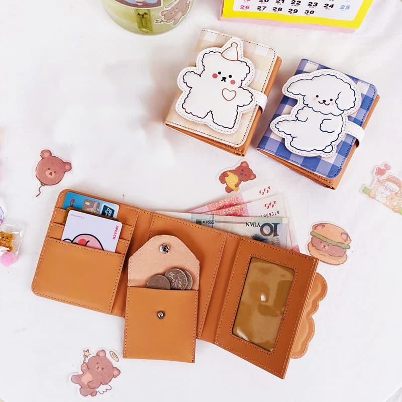 New Cute Bear Wallets For Women Small Hasp Girl Credit Card Holder For Pu Leather Coin Purse Female Wallet Short New 2024 - 2