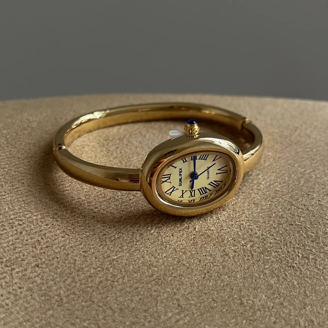 Bathtub Watch Women High end Rose Gold Light Luxury Round Metal Bracelet Watches Ladies Fashion Quartz Wristwatches Jewelry Gift - 6