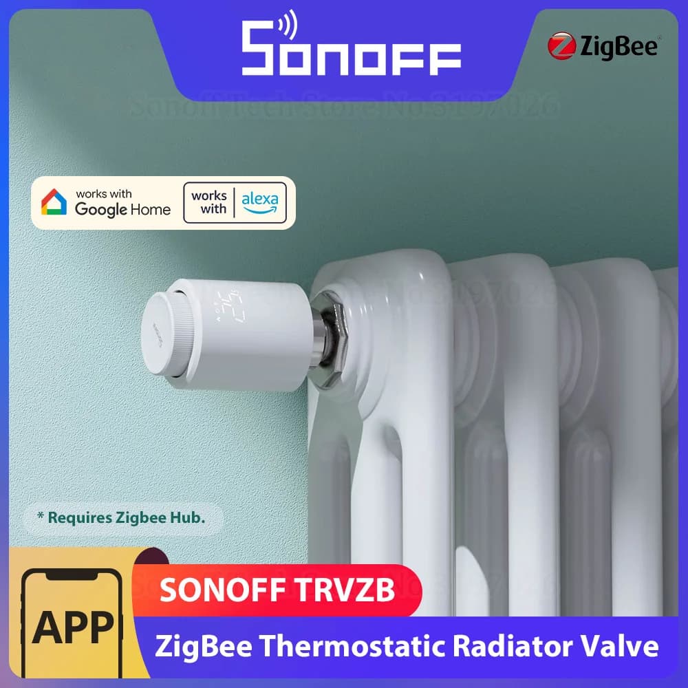 صمام مشعاع حراري ذكي SONOFF TRVZB Zigbee للمنزل الذكي مع حماية من التجمد وتحكم عن بعد عبر مجموعات باستخدام eWeLink وأليكسا