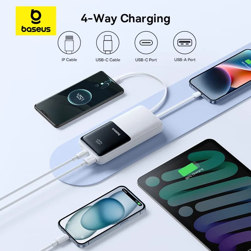 باور بانك Baseus بسعة 20000 مللي أمبير، شحن سريع 22.5 واط، بطارية خارجية لجوالات Xiaomi Poco و iPhone و Samsung وأجهزة iPad - 6