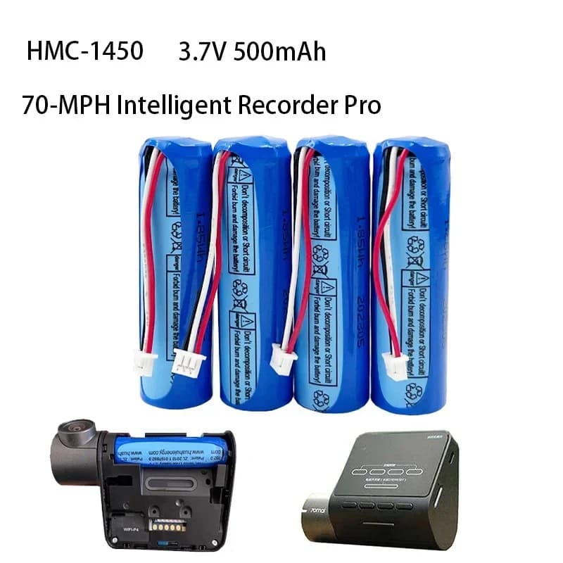 بطارية PURFIELD الأصلية HMC1450 70mai، بطارية ليثيوم 3.7V 500mAh، إكسسوارات استبدال مسجل فيديو كاميرا السيارة Dash Cam Pro