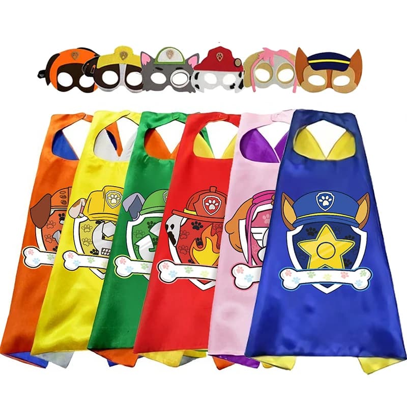 Anime Dog Patrol Cape Kids Cloak Eye Mask Marshall Chase Skye Zuma Rubble Rocky Cloak Children Cosplay Costume Halloween Costume - 2