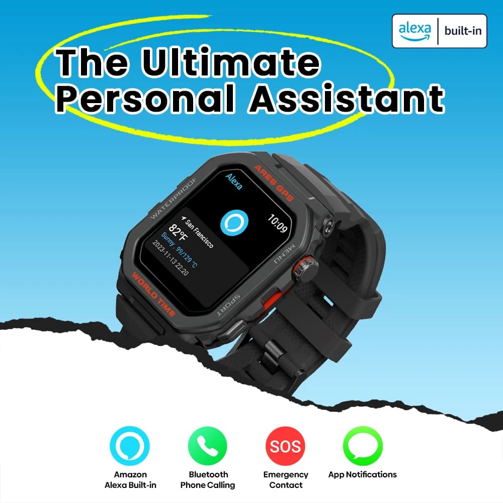 [World Premiere] Zeblaze Ares GPS Smart Watch, GPS, Alexa Built-in, Bluetooth Calling, Heart Rate & Spo2, Sleep Health, WR 3 ATM - 6