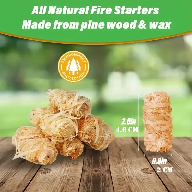 30/100pcs natural fire starter, wax wood stick, suitable for fireplace, barbecue stove, chimney oven, charcoal ignition - 4