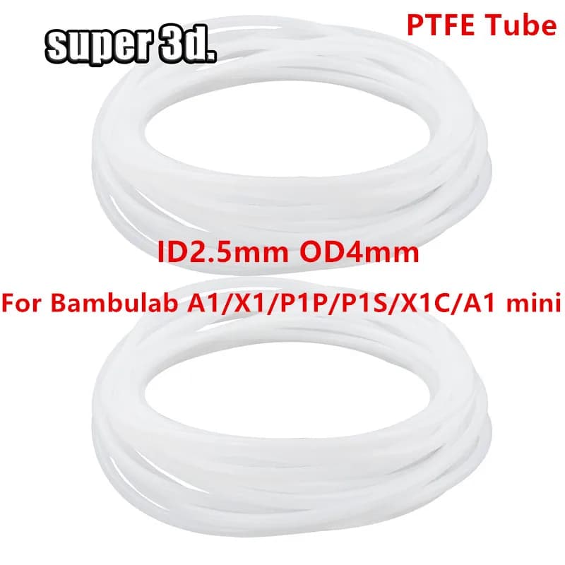 Bambu Lab Ptfe Tube ID2.5mm OD4mm P1P X1C AMS A1 Mini 3D Printer Teflonto Pipe 1.75mm Bambulab Ptfe Tube 1/2/5/10/50m AMS LITE - 2