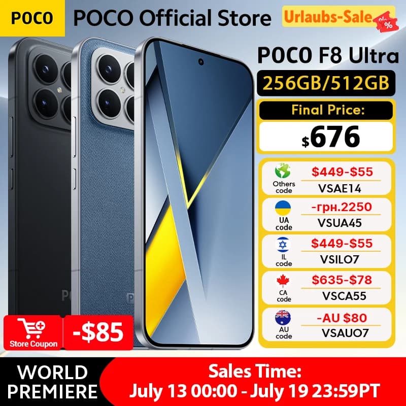 【عرض عالمي】 هاتف POCO F8 ألترا نسخة عالمية سناب دراجون® 8 إيليت الجيل 5 NFC بطارية 6500 مللي أمبير 50 ميجابكسل 6.9 بوصة شاشة 120 هرتز