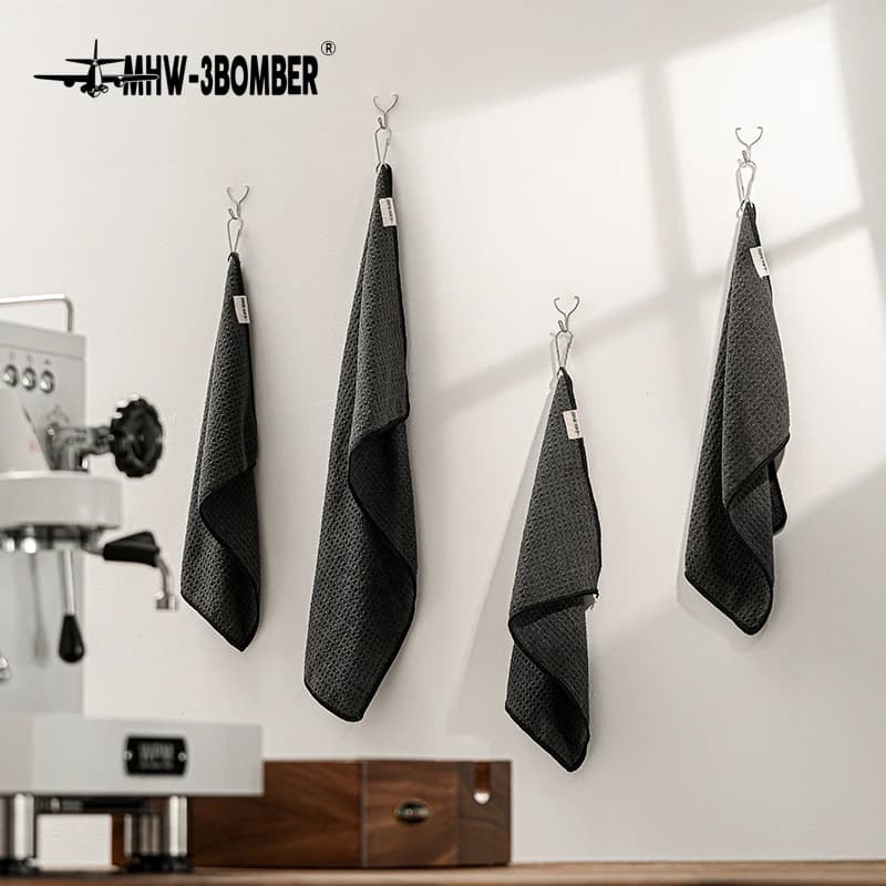 MHW-3BOMBER Coffee Bar Towel Coffee Cleaning Accessories for Barista Absorbent Cleaning Cloths with Hanging Ring Kitchen Tools - 6