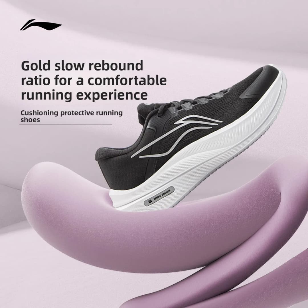 LI NING YUEYING5 أحذية جري للنساء خريف وشتاء جديدة دعم ثابت نعل سميك قابل للتنفس ماص للصدمات - 2