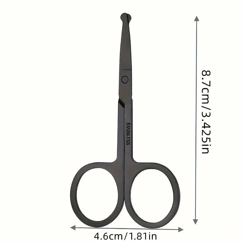 Precision Nose Hair Scissors, Round Tip Scissors for Eyebrows, Beard, Mustache and Ear Hair Trimming Facial Grooming Tools with - 2