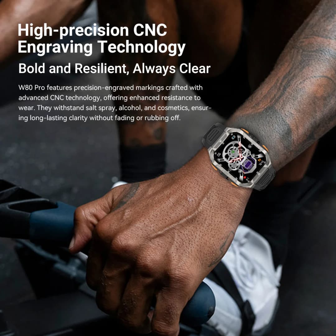 ساعة ذكية Blackview W80 Pro بشاشة 1.91 بوصة وكشاف LED وبطارية 900mAh مع نظام تحديد المواقع GPS ومراقبة الصحة - 4
