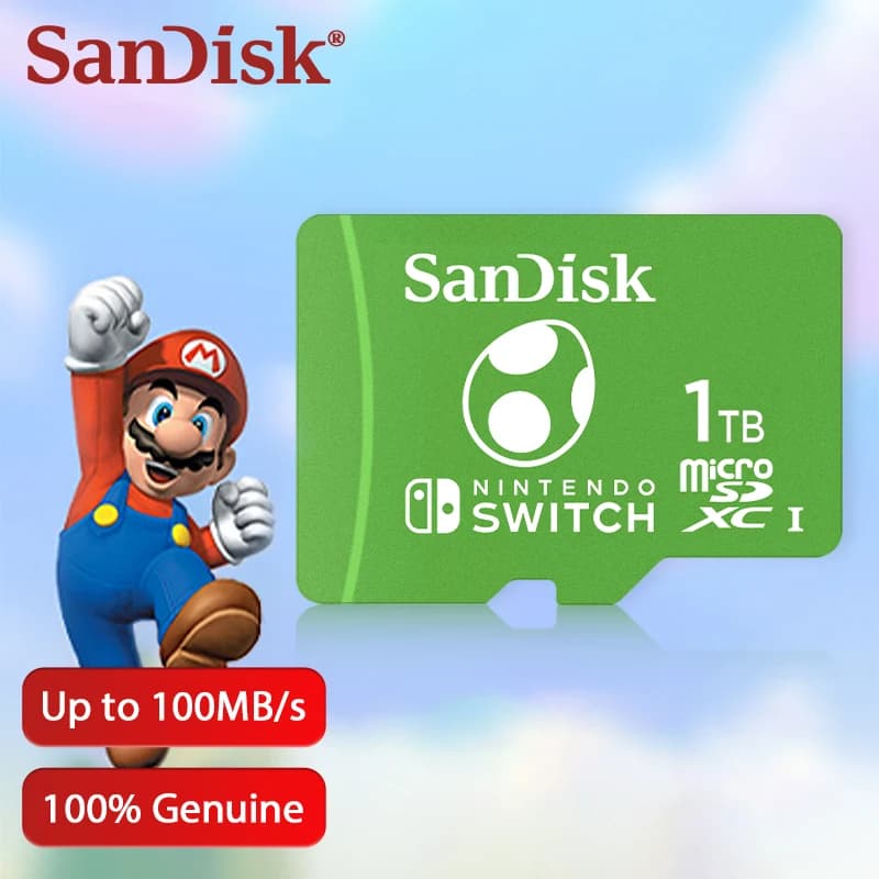 SanDisk Micro SD Memory Card 64GB MicroSDXC For Nintendo Switch Game Storage 128GB 256GB Up to 100MB/s 512GB Switch Memory Card