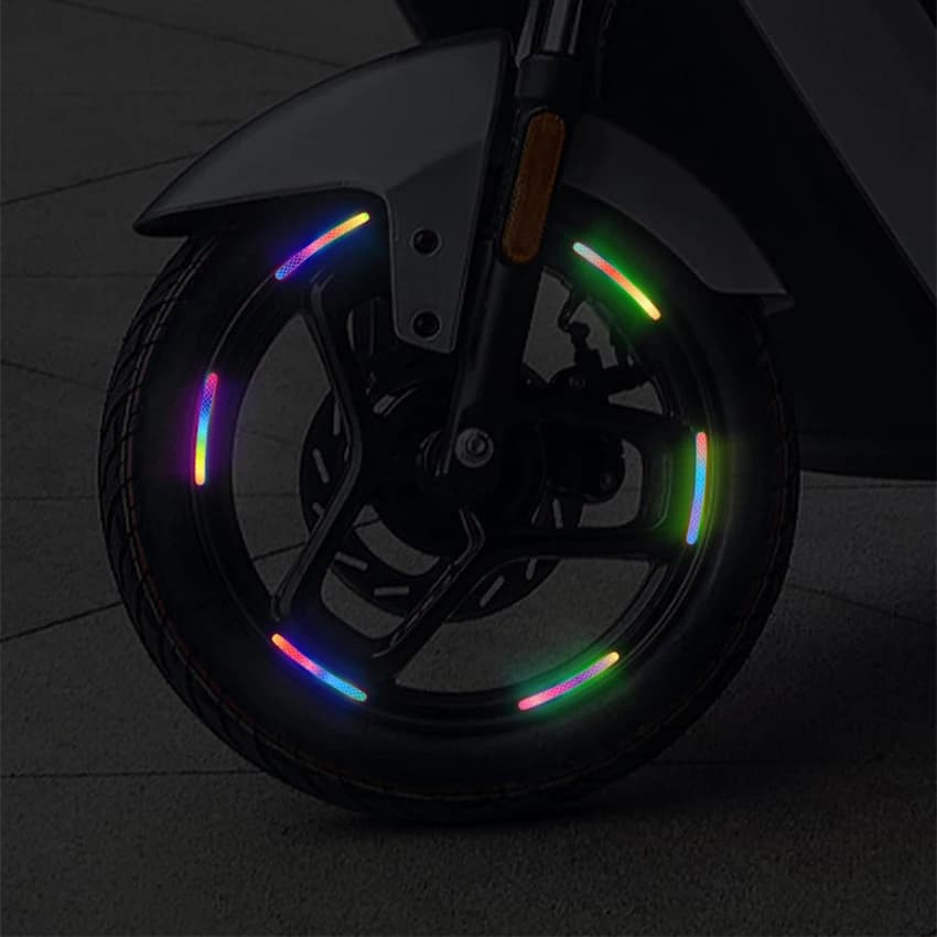 For Reflective Safety Warning Stickers On Car Motorcycle Bicycle Wheel Hubs Seven Color Laser Car Decoration Accessories 20PCS - 3