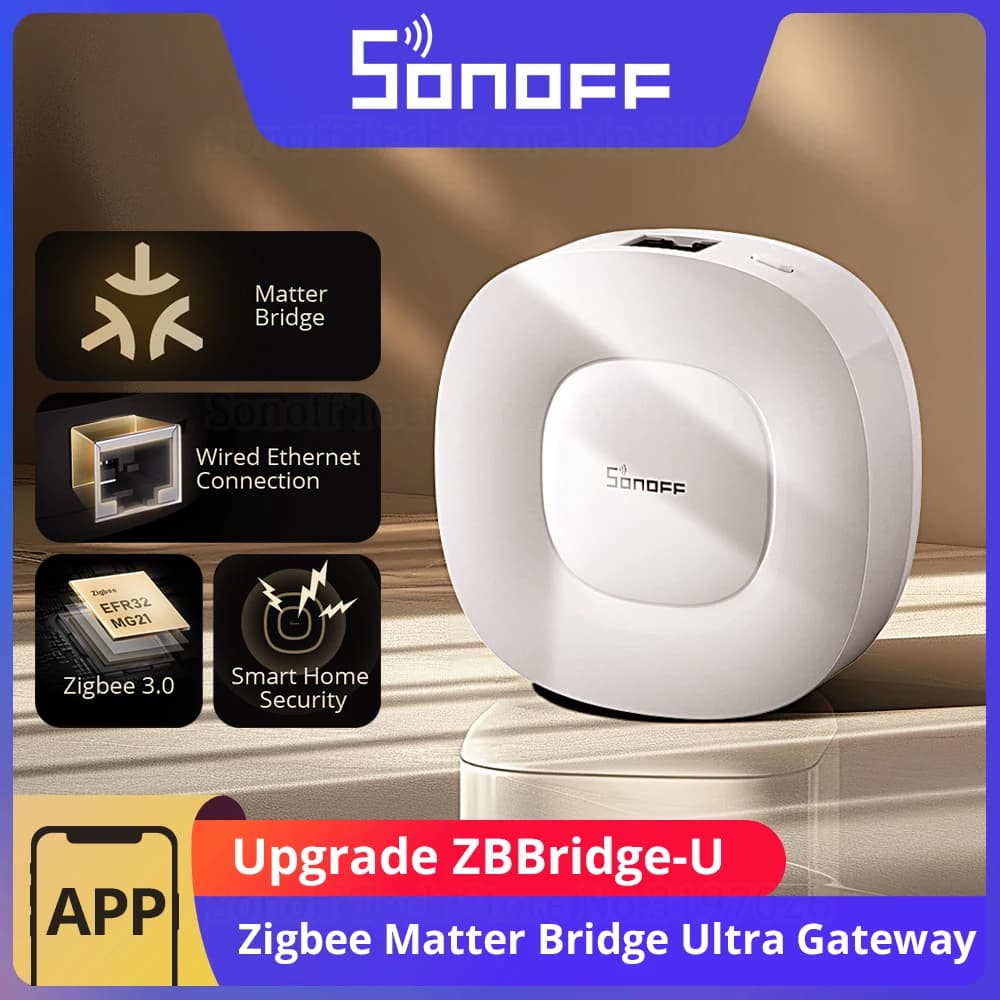 سونوف ZBBridge-U زيجبي ماتير بريدج ألترا أمان المنزل الذكي اتصال إيثرنت ترقية OTA يعمل مع أجهزة SNZB-01P/SNZB-06P