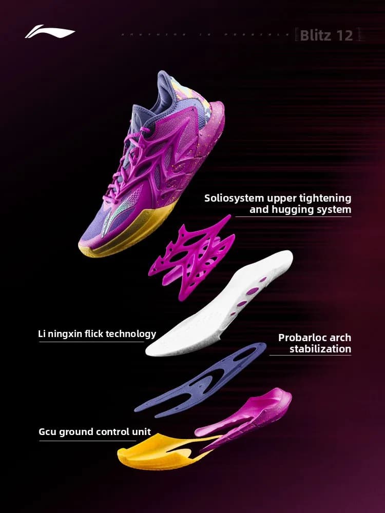 أحذية كرة سلة رجالية من LI NING، موديل 2025، مقاومة للانزلاق والبلى، مقدمة دائرية - 5
