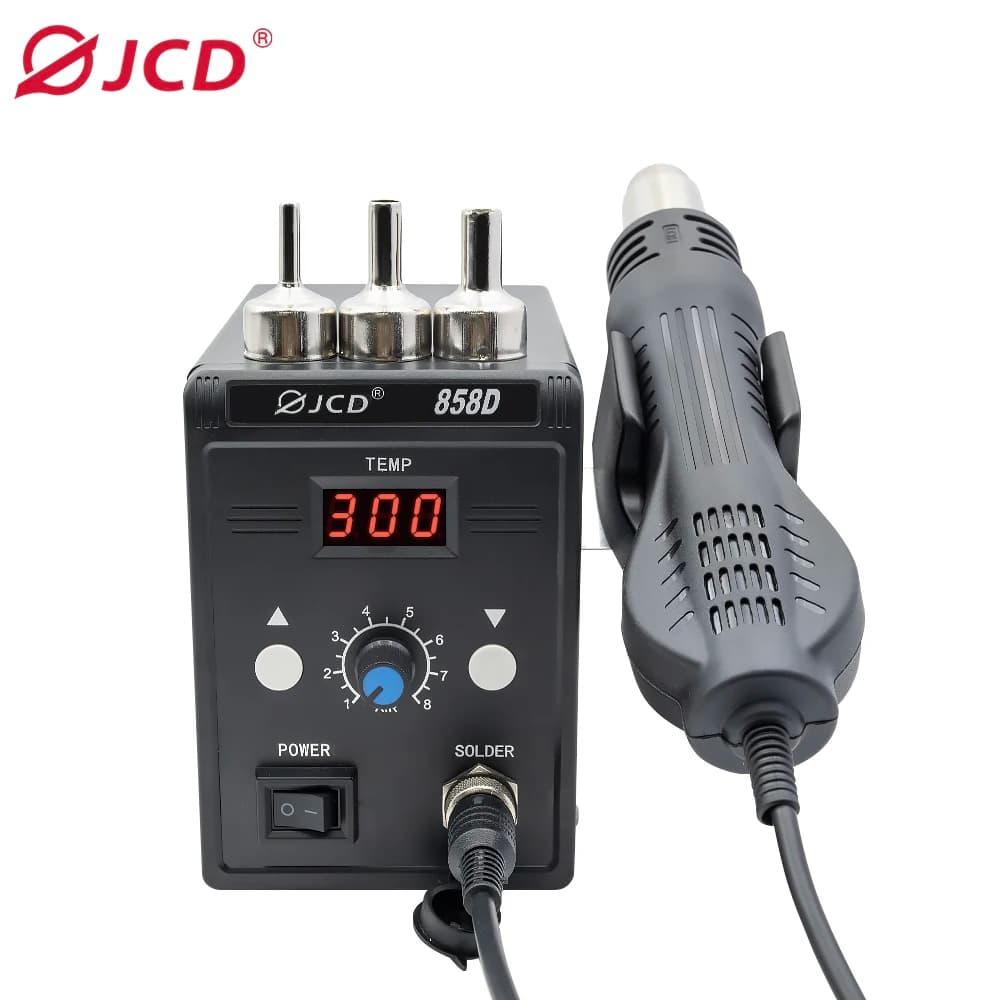 مسدس هواء ساخن JCD 858D 700W محطة لحام BGA إعادة عمل محطة مسدس هواء ساخن 220V / 110V لأدوات لحام وإصلاح SMD SMT