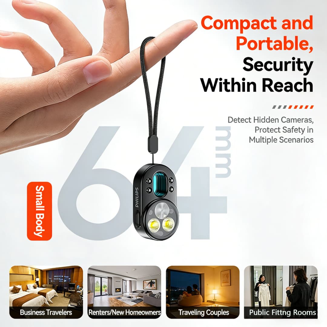 كاشف كاميرا Philips SFL 1551 للحماية الشخصية كشاف محمول صغير مع تبديل بين أوضاع متعددة للأمان
