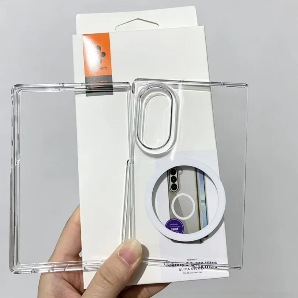 غطاء هاتف شفاف أصلي Spigen Ultra Hybrid لهواتف Samsung Z Fold8 Ultra Fold 8 و7 و6 و5 غطاء مغناطيسي صلب PC متوافق مع Magsafe