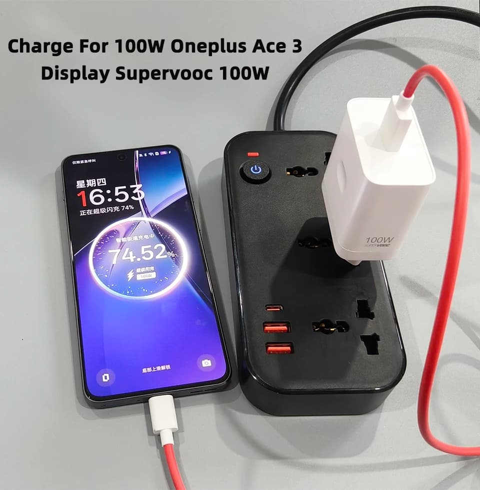 شاحن ون بلس الأصلي 100 واط SuperVOOC محول USB 80 واط 65 واط شحن سريع ون بلس 13 13S 12 11 10 نورد 5 4 9 لـ OPPO Realme - 4