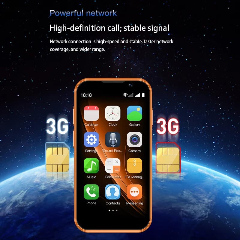 هاتف ذكي صغير SOYES i17 بشاشة 3.0 بوصة، ذاكرة وصول عشوائي 2 جيجابايت، ذاكرة قراءة فقط 16 جيجابايت، وضع استعداد لشريحتين، كاميرا مزدوجة، نظام أندرويد 9.0، دعم تطبيقات متعددة - 5