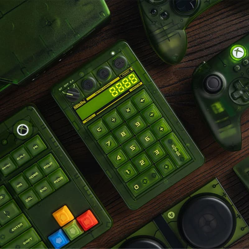 8BitDo - لوحة مفاتيح رقمية ميكانيكية رترو 18، تدعم وضع الآلة الحاسبة، بلوتوث/2.4G/سلكية لنظامي ويندوز وأندرويد - إصدار إكس بوكس - 2