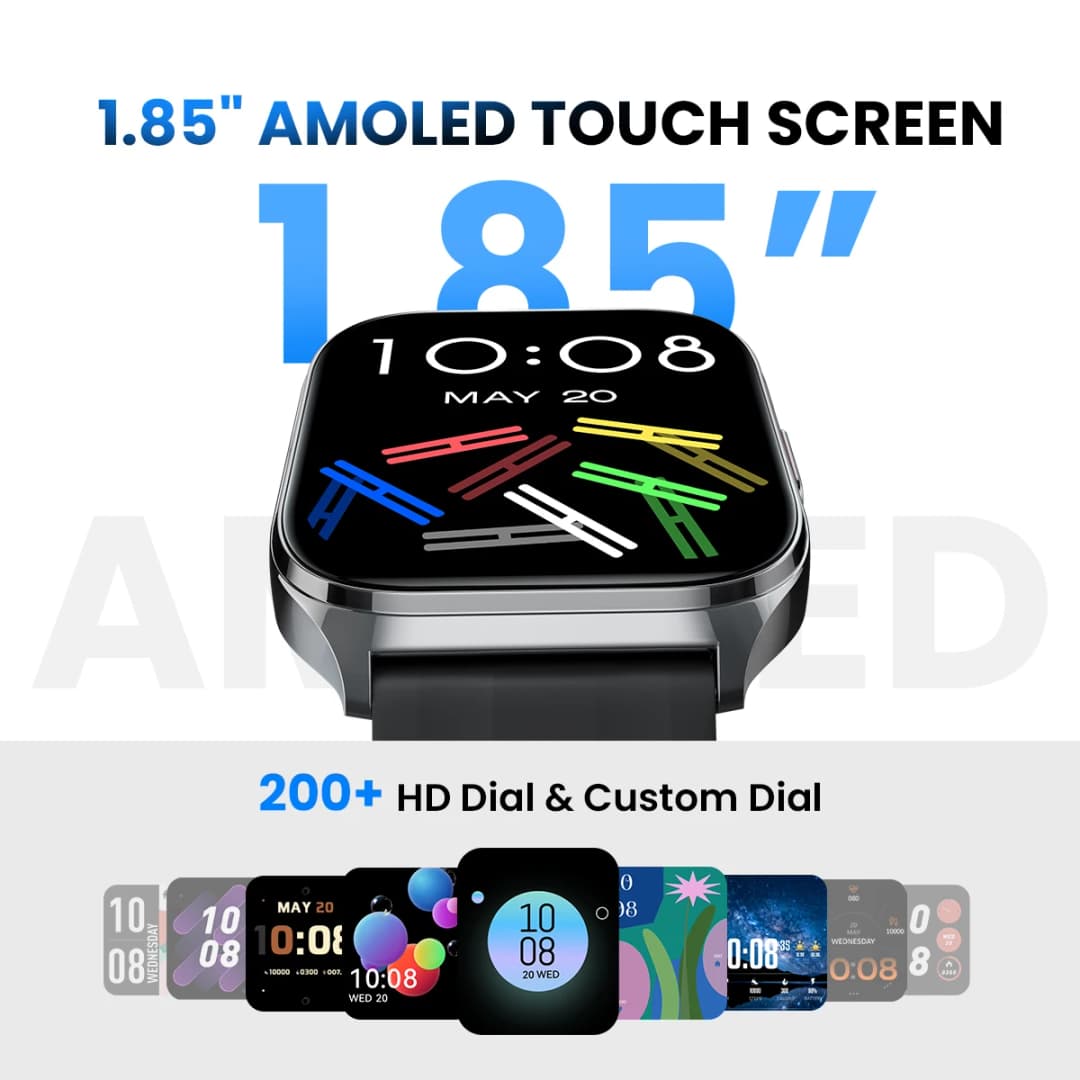 هايلو ووتش 3 ساعة ذكية بمكالمات صوتية شاشة AMOLED 1.85 بوصة مراقبة صحية 24 ساعة 150+ وضع رياضي ساعة ذكية مقاومة للماء 1ATM - 2
