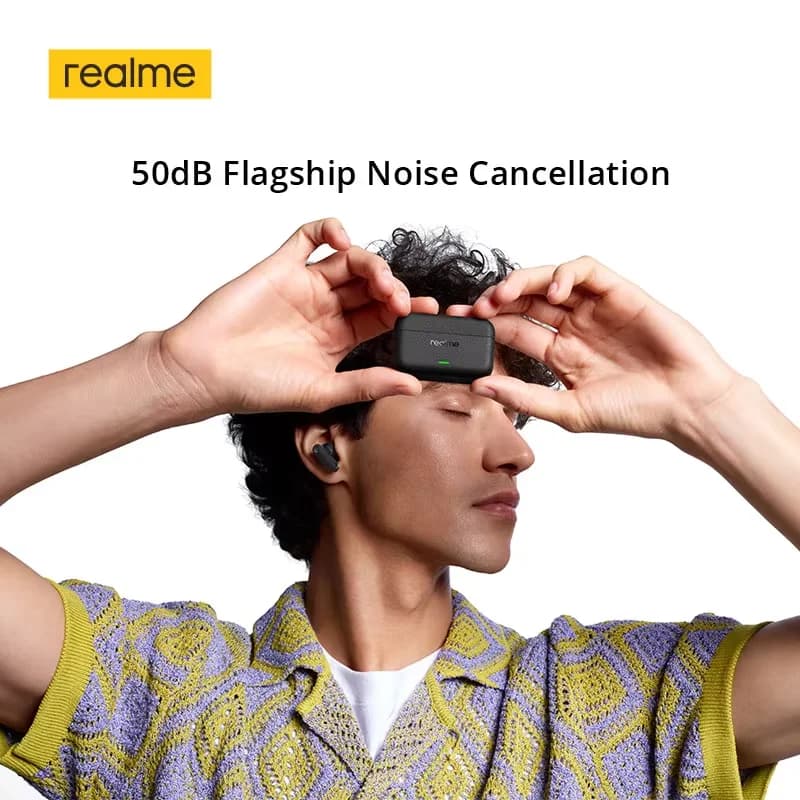 الإصدار العالمي realme buds T500 pro  12.4mm مشغل باس LHDC سماعات 50dB تقليل بلوتوث 6.1 IP55 TWS سماعات أذن لاسلكية - 5
